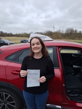 Rebecca Goral from Kilmarnock passed her driving test FIRST TIME at Irvine Driving Test Centre with ONLY ONE DRIVING FAULT! Rebecca very sensibly waited until she was able to drive independently before taking her test and despite a brief bout of illness just before, she managed to fit in the necessary training to achieve this outstanding result on the day.