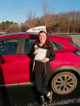 Jazzanne Fisher from Stewarton passed her driving test FIRST TIME at Irvine Driving Test Centre. Jazzanne put a great deal of effort into her driving lessons and waited until she was fully ready to drive on her own before attempting it. The result? A great drive on the day and a first time pass!