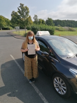Lauren Sommerville from Irvine passed her driving test FIRST TIME at Irvine Driving Test Centre with only THREE driving faults! An outstanding result considering Lauren only took 16 hours of driving lessons to achieve such a fantastic test standard drive. Lauren´s commitment during her lessons coupled with practice in her own car helped propel her to the result she deserved!