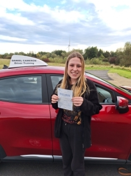Chloe Roberts from Kilmarnock passed her driving test FIRST TIME at Irvine Driving Test Centre with ZERO faults!<br />
Chloe showed exactly how the learning to drive journey should go. She waited until she was fully ready to drive independently, took some semi intensive lessons just prior to the test then absolutely smashed it on the day with a perfect driving test standard drive with absolutely no dri