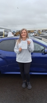 Clár Rooney from Irvine passed her driving test at Ayr driving test centre with only ONE driving fault.Very nearly the perfect example of a driving test drive. Clár has excellent awareness and planning skills and great car control which produced a drive more like a well trained experienced driver than a learner driver.This is clearly shown in her driving test performance.